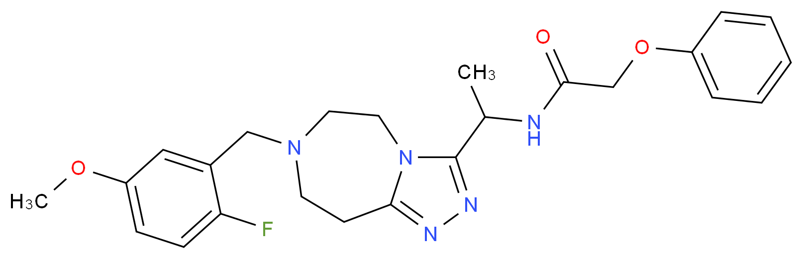 N-{1-[7-(2-fluoro-5-methoxybenzyl)-6,7,8,9-tetrahydro-5H-[1,2,4]triazolo[4,3-d][1,4]diazepin-3-yl]ethyl}-2-phenoxyacetamide_Molecular_structure_CAS_)