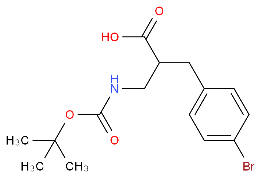 3-(4-Bromo-phenyl)-2-(tert-butoxycarbonylamino-methyl)-propionic acid_Molecular_structure_CAS_886364-20-1)