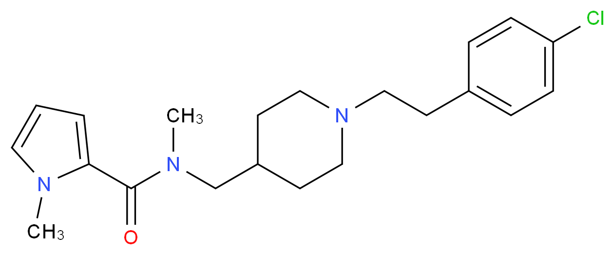 N-({1-[2-(4-chlorophenyl)ethyl]piperidin-4-yl}methyl)-N,1-dimethyl-1H-pyrrole-2-carboxamide_Molecular_structure_CAS_)