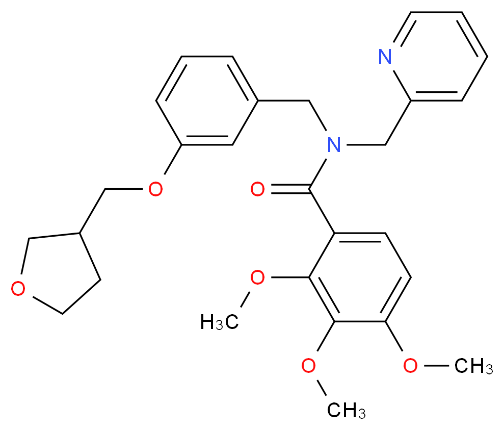 2,3,4-trimethoxy-N-(2-pyridinylmethyl)-N-[3-(tetrahydro-3-furanylmethoxy)benzyl]benzamide_Molecular_structure_CAS_)