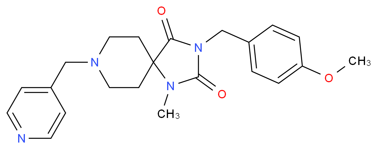 3-(4-methoxybenzyl)-1-methyl-8-(4-pyridinylmethyl)-1,3,8-triazaspiro[4.5]decane-2,4-dione_Molecular_structure_CAS_)