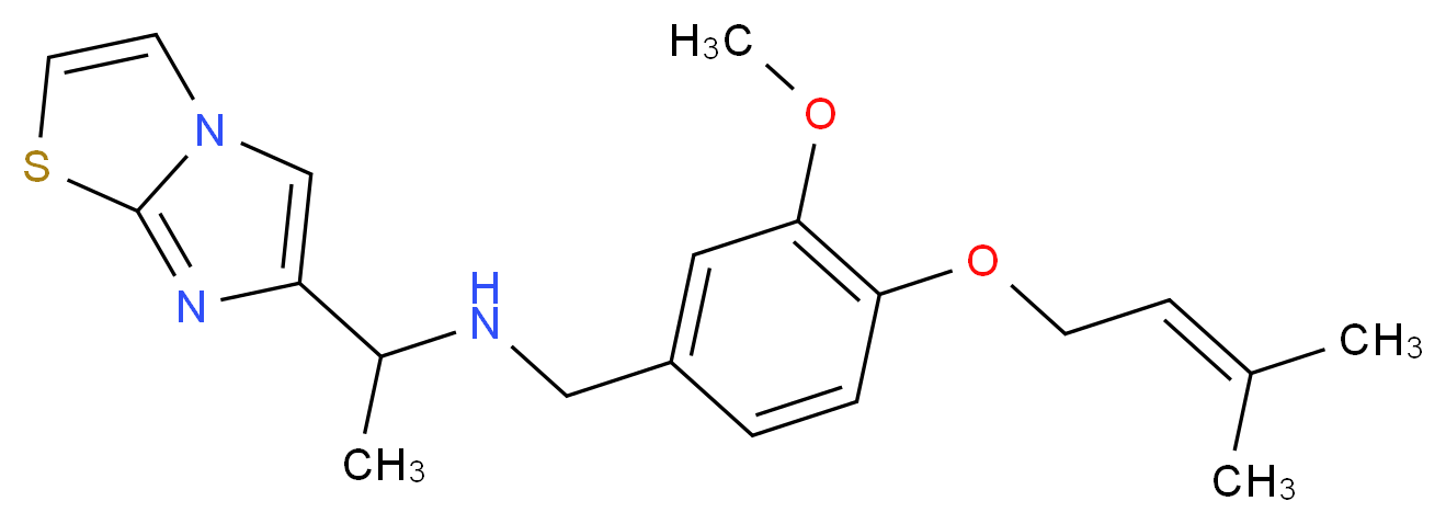 (1-imidazo[2,1-b][1,3]thiazol-6-ylethyl){3-methoxy-4-[(3-methylbut-2-en-1-yl)oxy]benzyl}amine_Molecular_structure_CAS_)
