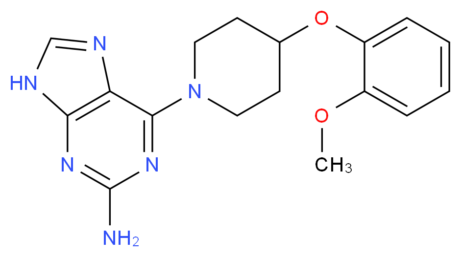 6-[4-(2-methoxyphenoxy)-1-piperidinyl]-9H-purin-2-amine_Molecular_structure_CAS_)