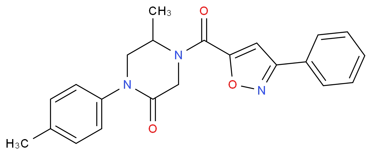 5-methyl-1-(4-methylphenyl)-4-[(3-phenyl-5-isoxazolyl)carbonyl]-2-piperazinone_Molecular_structure_CAS_)