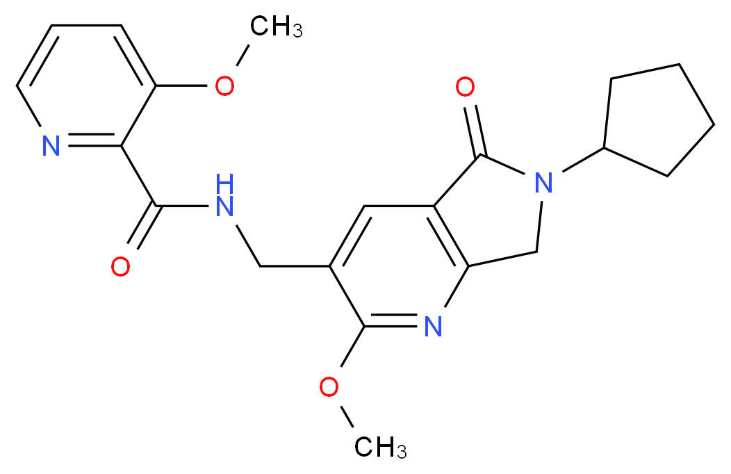 N-[(6-cyclopentyl-2-methoxy-5-oxo-6,7-dihydro-5H-pyrrolo[3,4-b]pyridin-3-yl)methyl]-3-methoxypyridine-2-carboxamide_Molecular_structure_CAS_)