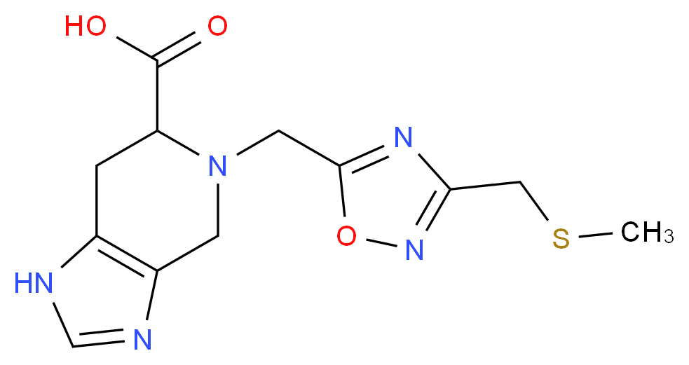 5-({3-[(methylthio)methyl]-1,2,4-oxadiazol-5-yl}methyl)-4,5,6,7-tetrahydro-1H-imidazo[4,5-c]pyridine-6-carboxylic acid_Molecular_structure_CAS_)