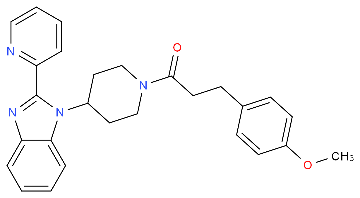 1-{1-[3-(4-methoxyphenyl)propanoyl]-4-piperidinyl}-2-(2-pyridinyl)-1H-benzimidazole_Molecular_structure_CAS_)