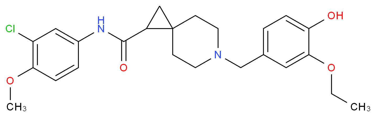 N-(3-chloro-4-methoxyphenyl)-6-(3-ethoxy-4-hydroxybenzyl)-6-azaspiro[2.5]octane-1-carboxamide_Molecular_structure_CAS_)