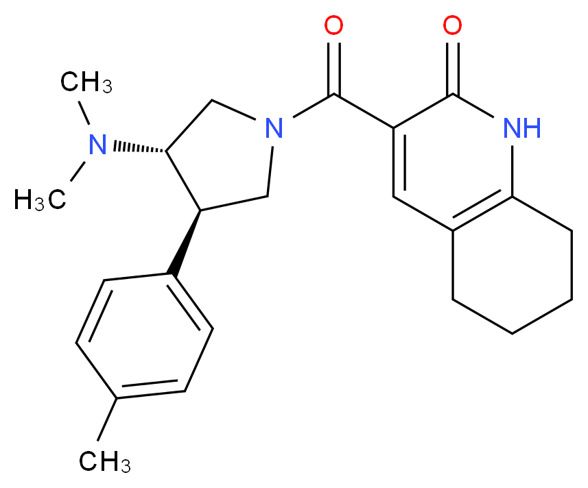 3-{[(3S*,4R*)-3-(dimethylamino)-4-(4-methylphenyl)-1-pyrrolidinyl]carbonyl}-5,6,7,8-tetrahydro-2(1H)-quinolinone_Molecular_structure_CAS_)