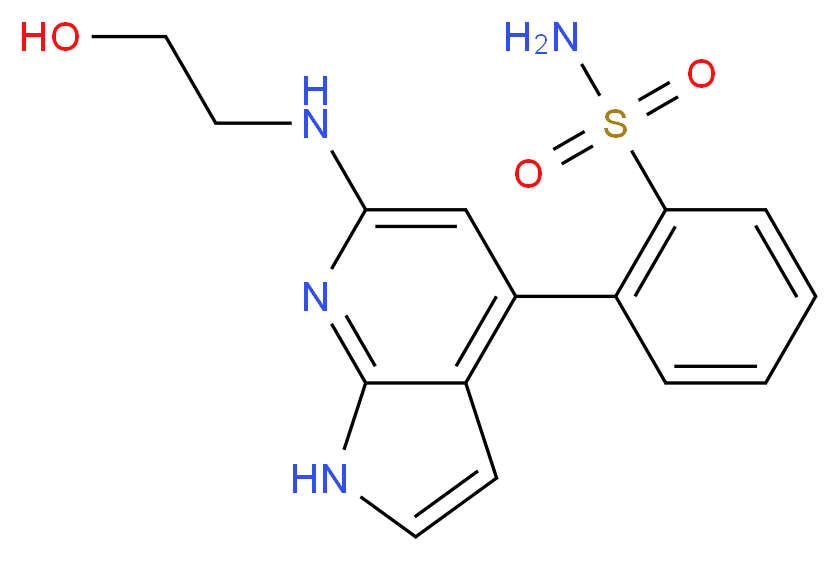 2-{6-[(2-hydroxyethyl)amino]-1H-pyrrolo[2,3-b]pyridin-4-yl}benzenesulfonamide_Molecular_structure_CAS_)