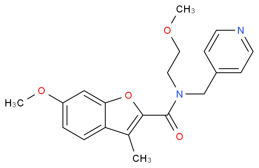 6-methoxy-N-(2-methoxyethyl)-3-methyl-N-(4-pyridinylmethyl)-1-benzofuran-2-carboxamide_Molecular_structure_CAS_)