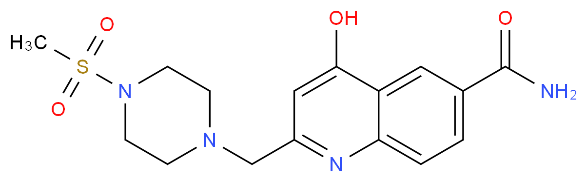 4-hydroxy-2-{[4-(methylsulfonyl)piperazin-1-yl]methyl}quinoline-6-carboxamide_Molecular_structure_CAS_)