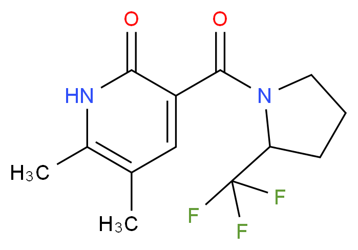 5,6-dimethyl-3-{[2-(trifluoromethyl)-1-pyrrolidinyl]carbonyl}-2(1H)-pyridinone_Molecular_structure_CAS_)