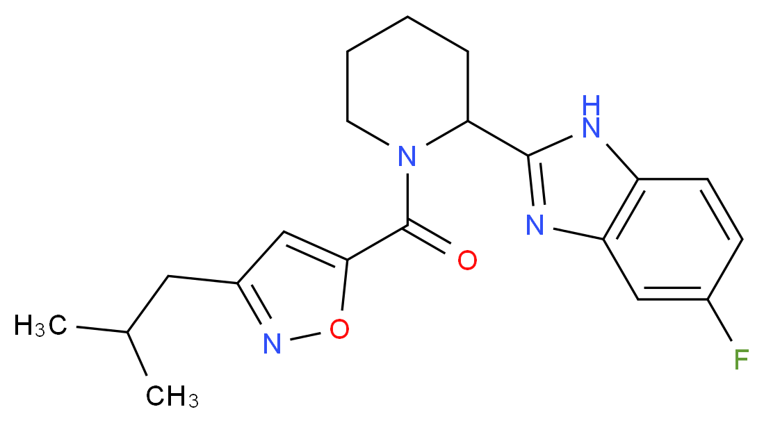5-fluoro-2-{1-[(3-isobutyl-5-isoxazolyl)carbonyl]-2-piperidinyl}-1H-benzimidazole_Molecular_structure_CAS_)