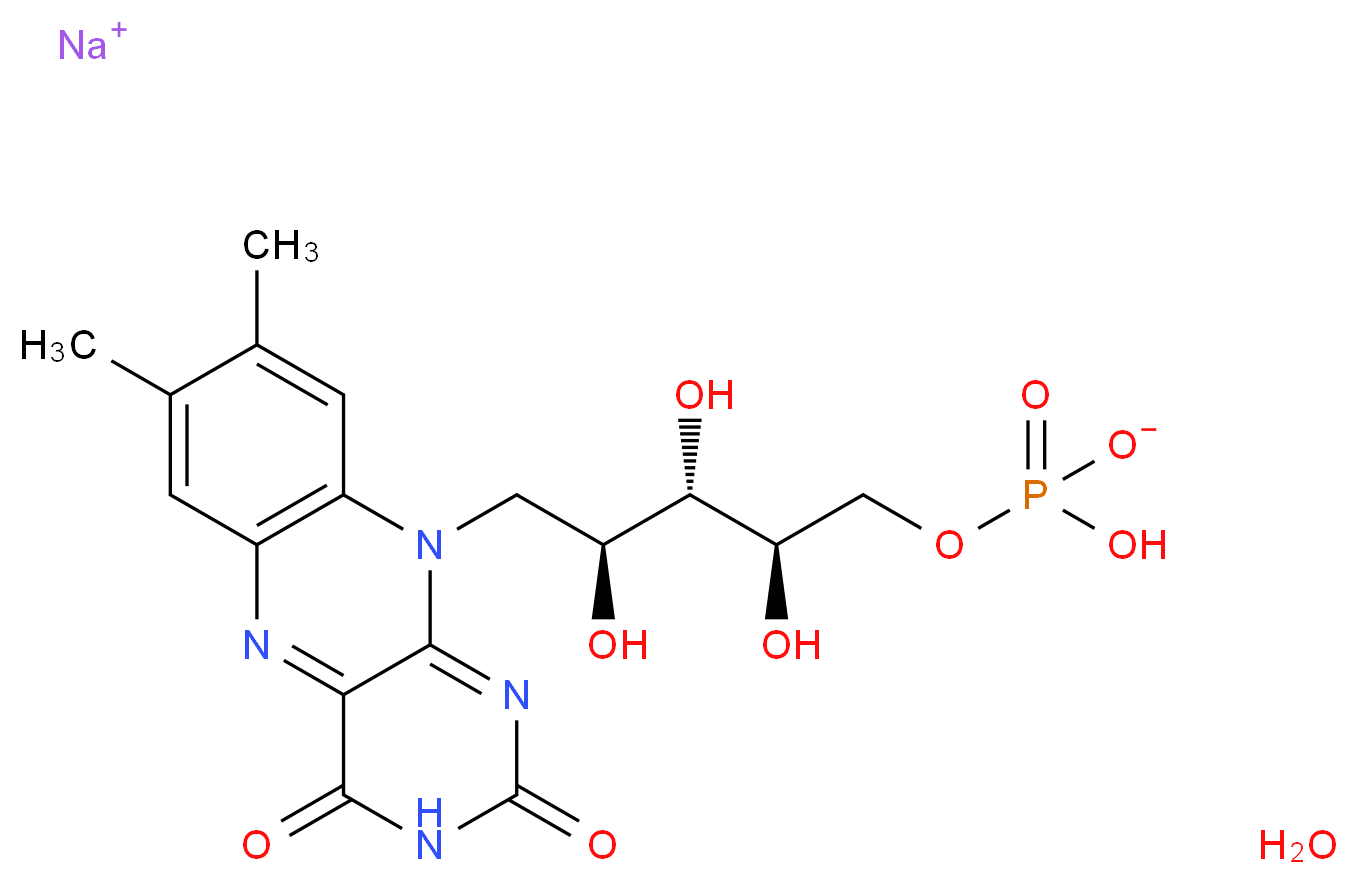 Riboflavin 5′-monophosphate sodium salt hydrate_Molecular_structure_CAS_130-40-5(anhydrous))
