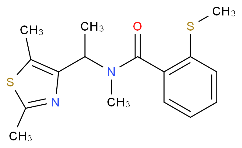 N-[1-(2,5-dimethyl-1,3-thiazol-4-yl)ethyl]-N-methyl-2-(methylthio)benzamide_Molecular_structure_CAS_)