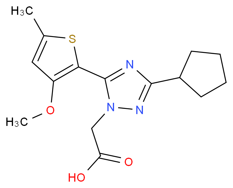 [3-cyclopentyl-5-(3-methoxy-5-methyl-2-thienyl)-1H-1,2,4-triazol-1-yl]acetic acid_Molecular_structure_CAS_)