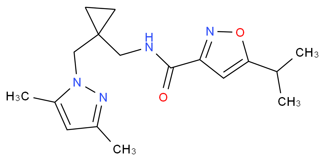 N-({1-[(3,5-dimethyl-1H-pyrazol-1-yl)methyl]cyclopropyl}methyl)-5-isopropylisoxazole-3-carboxamide_Molecular_structure_CAS_)