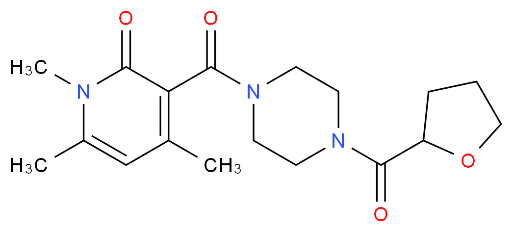 1,4,6-trimethyl-3-{[4-(tetrahydrofuran-2-ylcarbonyl)piperazin-1-yl]carbonyl}pyridin-2(1H)-one_Molecular_structure_CAS_)