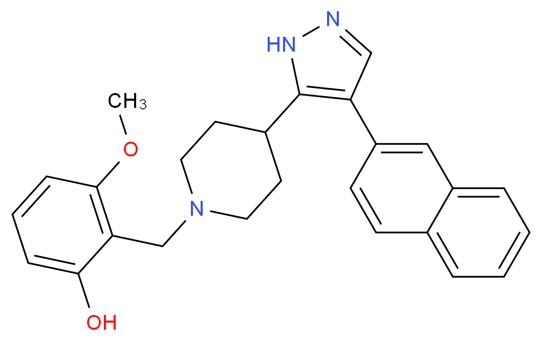 3-methoxy-2-({4-[4-(2-naphthyl)-1H-pyrazol-5-yl]-1-piperidinyl}methyl)phenol_Molecular_structure_CAS_)