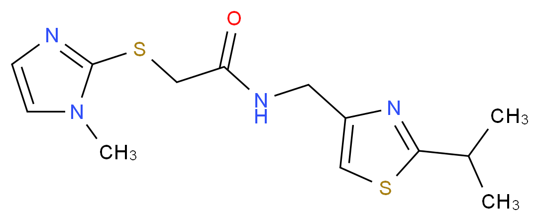 N-[(2-isopropyl-1,3-thiazol-4-yl)methyl]-2-[(1-methyl-1H-imidazol-2-yl)thio]acetamide_Molecular_structure_CAS_)