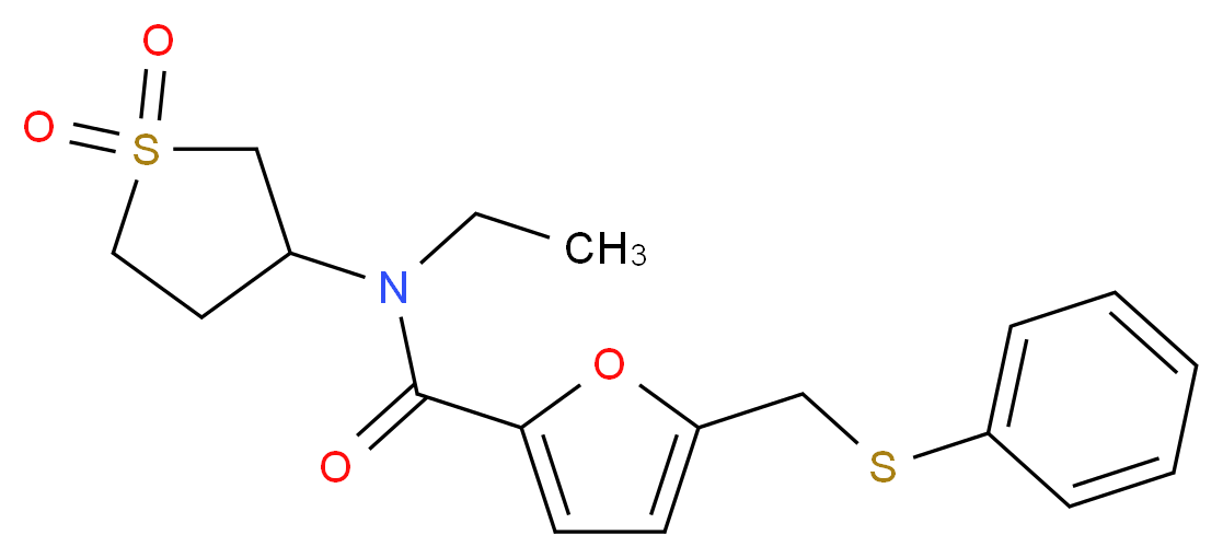 N-(1,1-dioxidotetrahydro-3-thienyl)-N-ethyl-5-[(phenylthio)methyl]-2-furamide_Molecular_structure_CAS_)