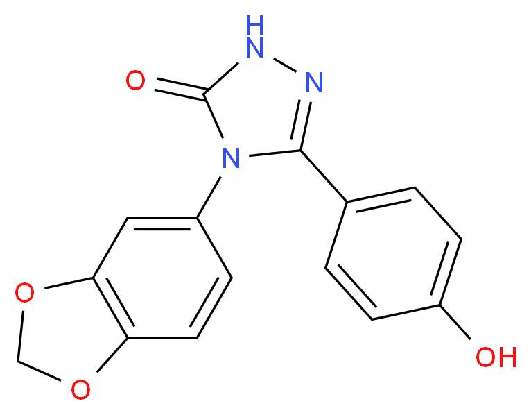 4-(1,3-benzodioxol-5-yl)-5-(4-hydroxyphenyl)-2,4-dihydro-3H-1,2,4-triazol-3-one_Molecular_structure_CAS_)