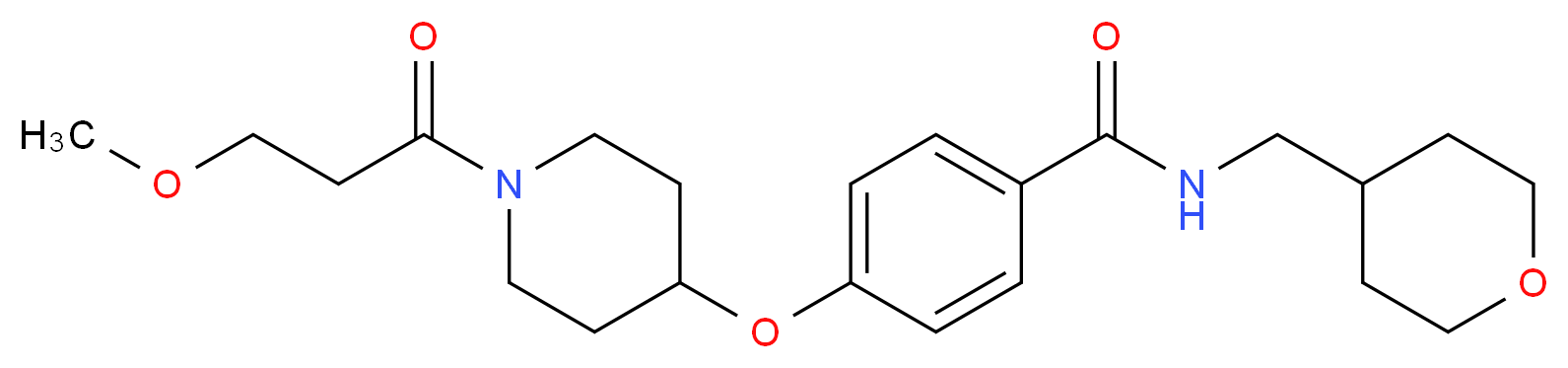 4-{[1-(3-methoxypropanoyl)-4-piperidinyl]oxy}-N-(tetrahydro-2H-pyran-4-ylmethyl)benzamide_Molecular_structure_CAS_)