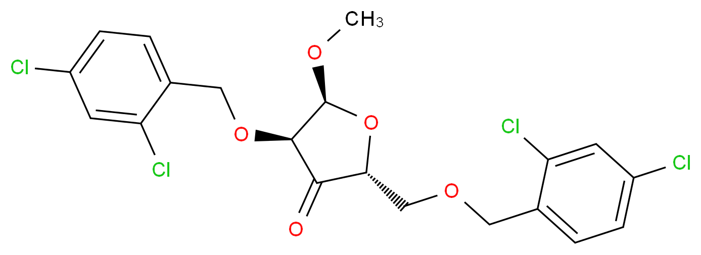 Methyl 3,5-Bis-O-(2,4-dichlorobenzyl)-α-D-erythro-pentofuranosid-2-ulose_Molecular_structure_CAS_443642-30-6)