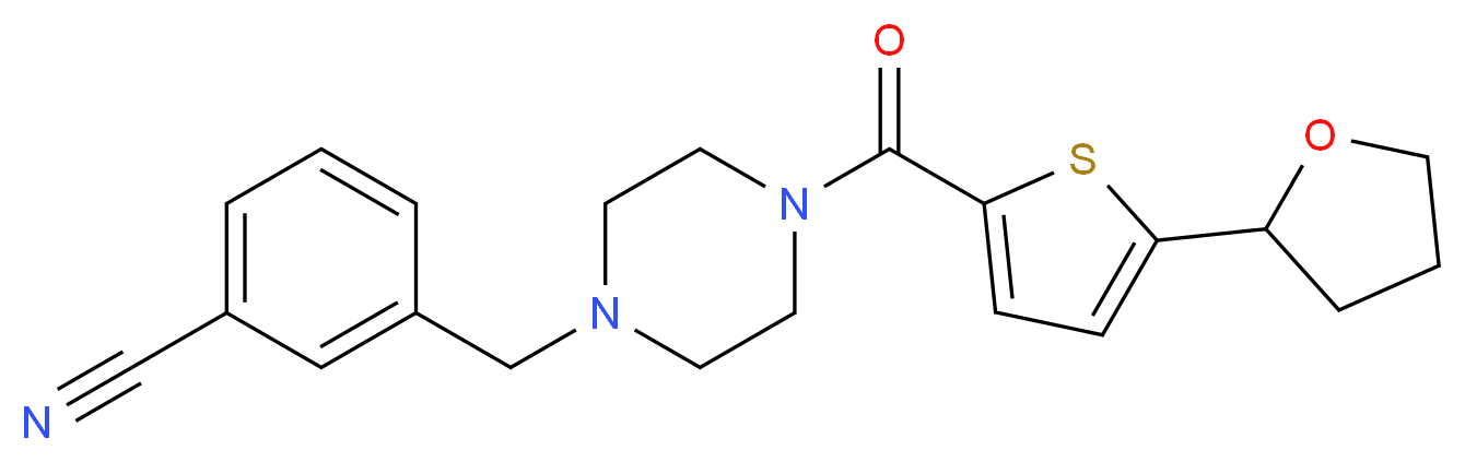 3-[(4-{[5-(tetrahydro-2-furanyl)-2-thienyl]carbonyl}-1-piperazinyl)methyl]benzonitrile_Molecular_structure_CAS_)