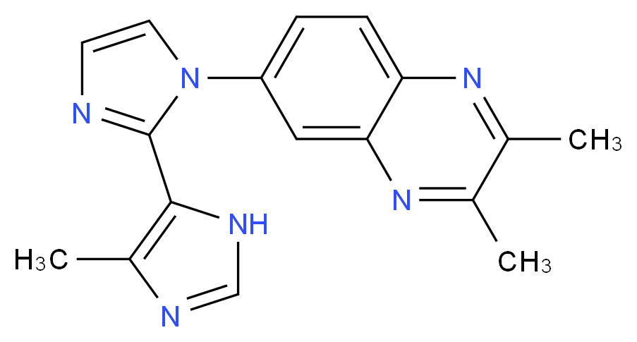 2,3-dimethyl-6-(5'-methyl-1H,3'H-2,4'-biimidazol-1-yl)quinoxaline_Molecular_structure_CAS_)