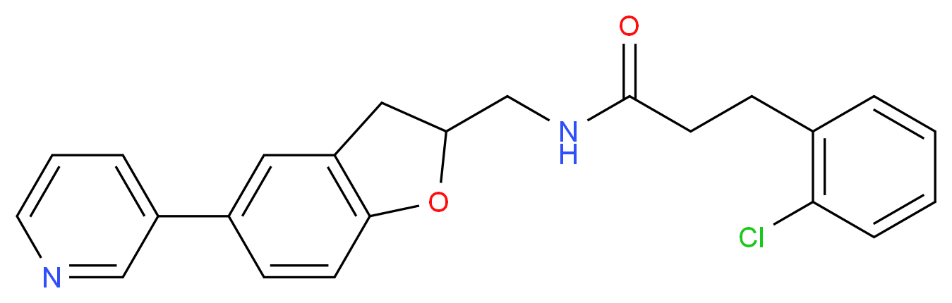 3-(2-chlorophenyl)-N-{[5-(3-pyridinyl)-2,3-dihydro-1-benzofuran-2-yl]methyl}propanamide_Molecular_structure_CAS_)