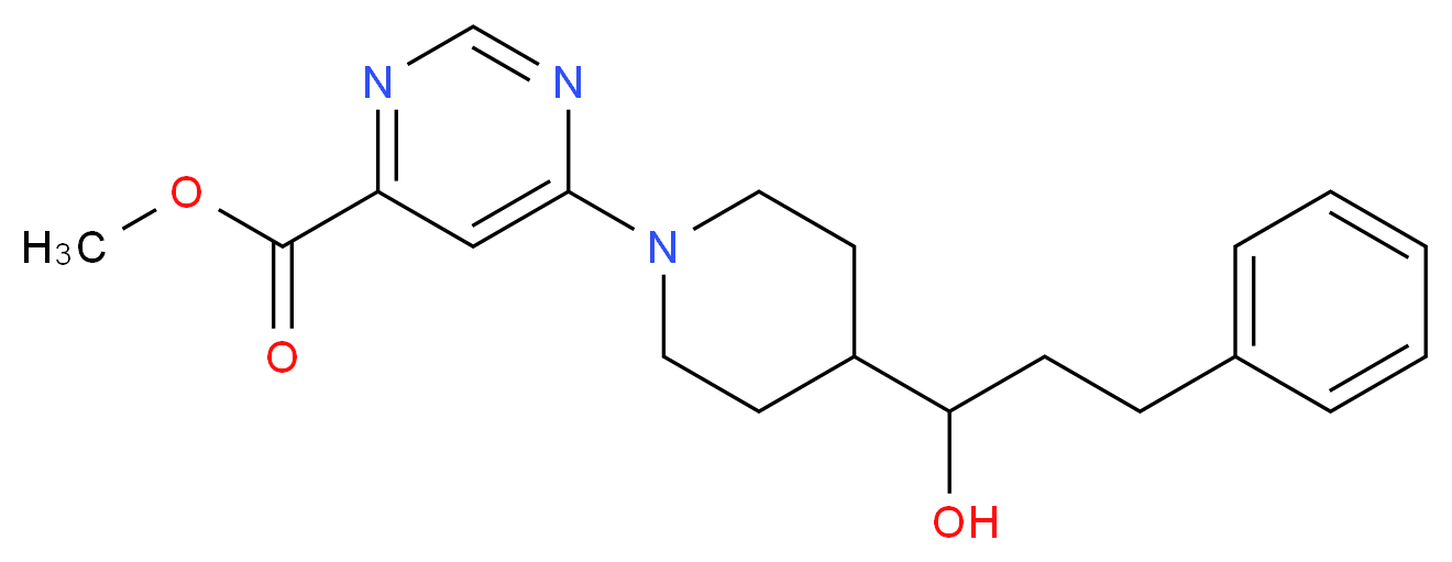 methyl 6-[4-(1-hydroxy-3-phenylpropyl)-1-piperidinyl]-4-pyrimidinecarboxylate_Molecular_structure_CAS_)