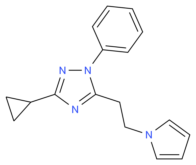 3-cyclopropyl-1-phenyl-5-[2-(1H-pyrrol-1-yl)ethyl]-1H-1,2,4-triazole_Molecular_structure_CAS_)