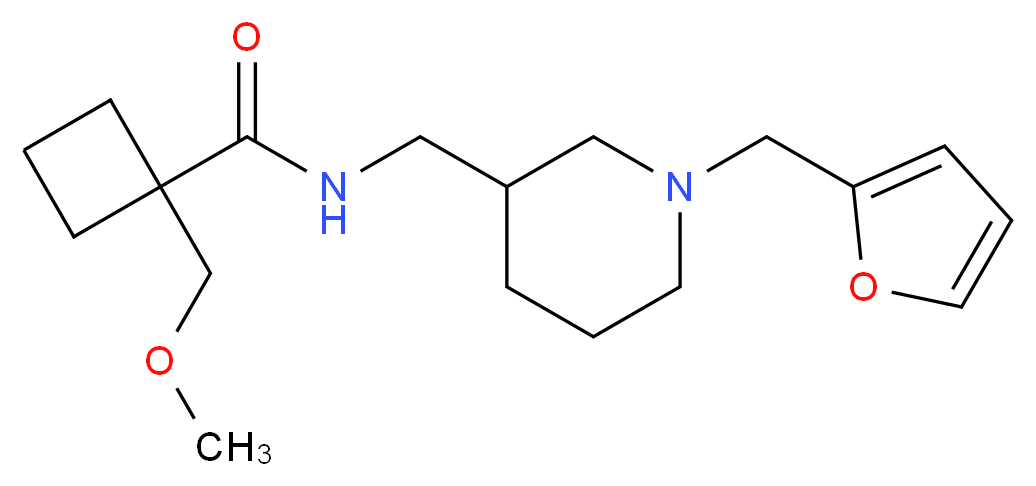 N-{[1-(2-furylmethyl)piperidin-3-yl]methyl}-1-(methoxymethyl)cyclobutanecarboxamide_Molecular_structure_CAS_)