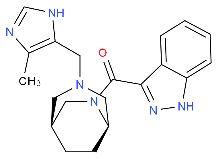 3-({(1S*,5R*)-3-[(4-methyl-1H-imidazol-5-yl)methyl]-3,6-diazabicyclo[3.2.2]non-6-yl}carbonyl)-1H-indazole_Molecular_structure_CAS_)