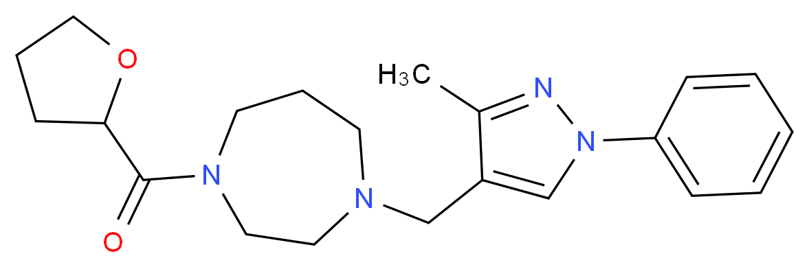 1-[(3-methyl-1-phenyl-1H-pyrazol-4-yl)methyl]-4-(tetrahydrofuran-2-ylcarbonyl)-1,4-diazepane_Molecular_structure_CAS_)