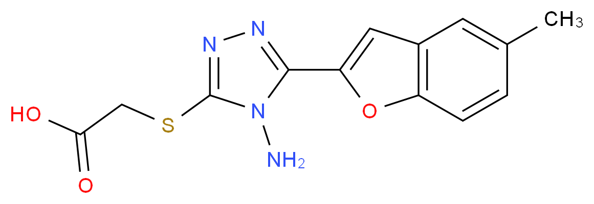 2-{[4-amino-5-(5-methyl-1-benzofuran-2-yl)-4H-1,2,4-triazol-3-yl]sulfanyl}acetic acid_Molecular_structure_CAS_)