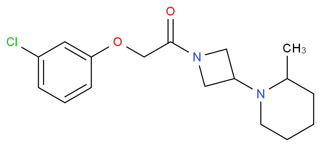 1-{1-[(3-chlorophenoxy)acetyl]-3-azetidinyl}-2-methylpiperidine_Molecular_structure_CAS_)