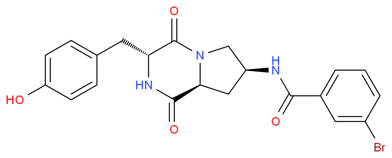 3-bromo-N-[(3R,7S,8aS)-3-(4-hydroxybenzyl)-1,4-dioxooctahydropyrrolo[1,2-a]pyrazin-7-yl]benzamide_Molecular_structure_CAS_)