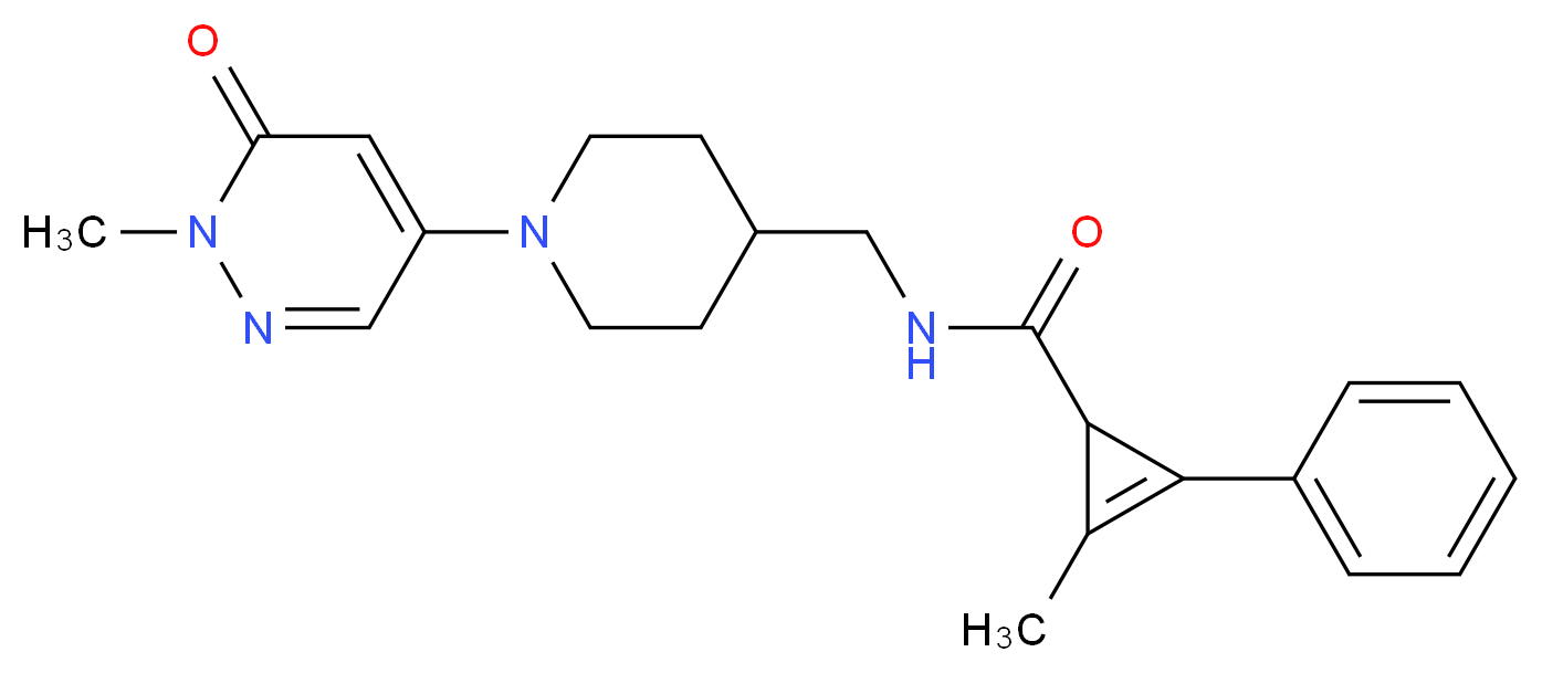 2-methyl-N-{[1-(1-methyl-6-oxo-1,6-dihydropyridazin-4-yl)piperidin-4-yl]methyl}-3-phenylcycloprop-2-ene-1-carboxamide_Molecular_structure_CAS_)