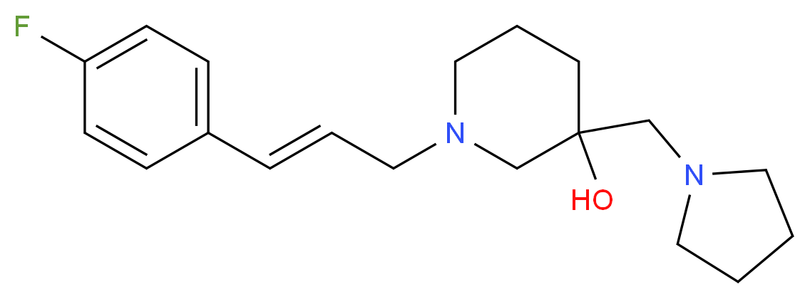 1-[(2E)-3-(4-fluorophenyl)prop-2-en-1-yl]-3-(pyrrolidin-1-ylmethyl)piperidin-3-ol_Molecular_structure_CAS_)