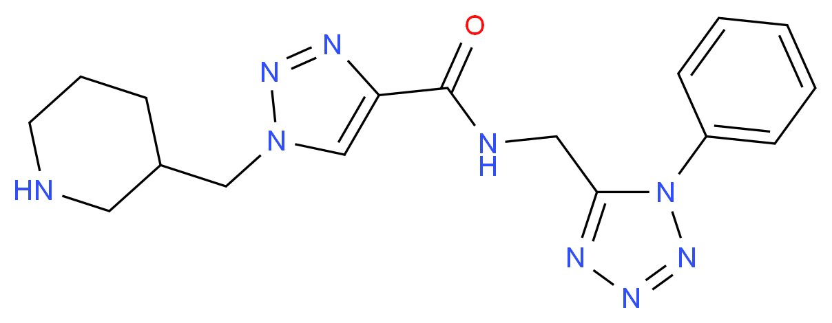 N-[(1-phenyl-1H-tetrazol-5-yl)methyl]-1-(piperidin-3-ylmethyl)-1H-1,2,3-triazole-4-carboxamide_Molecular_structure_CAS_)