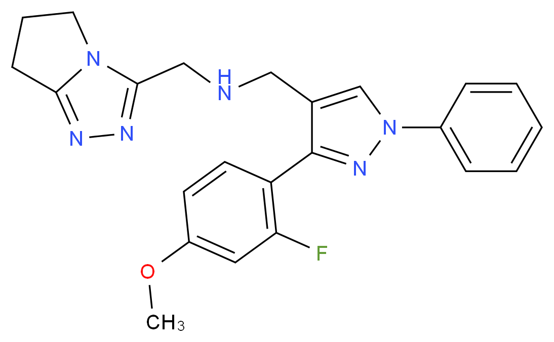 (6,7-dihydro-5H-pyrrolo[2,1-c][1,2,4]triazol-3-ylmethyl){[3-(2-fluoro-4-methoxyphenyl)-1-phenyl-1H-pyrazol-4-yl]methyl}amine_Molecular_structure_CAS_)