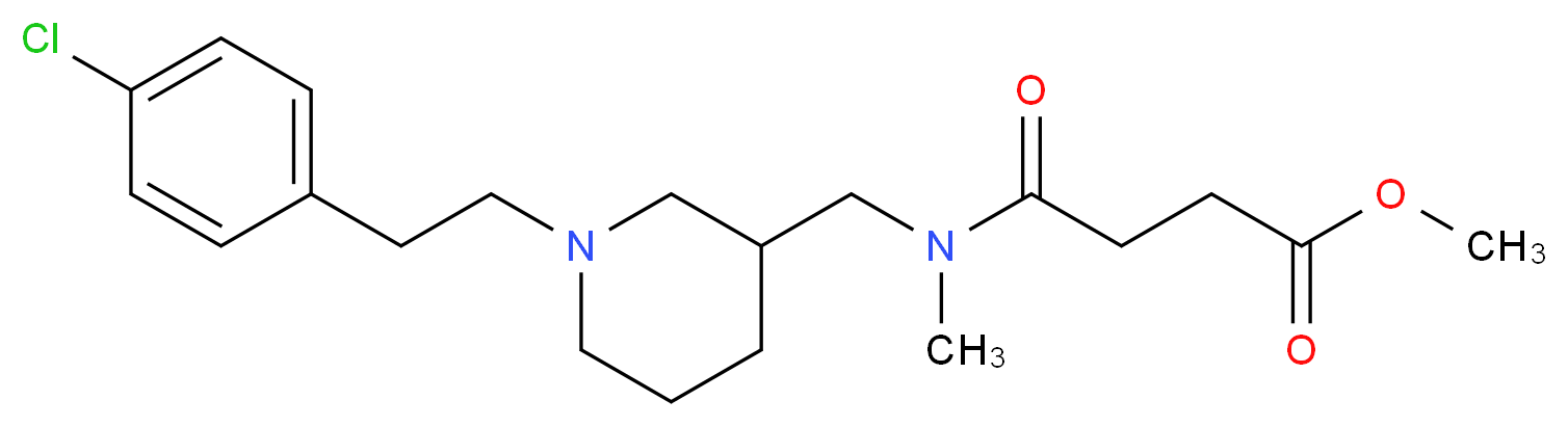methyl 4-[({1-[2-(4-chlorophenyl)ethyl]-3-piperidinyl}methyl)(methyl)amino]-4-oxobutanoate_Molecular_structure_CAS_)
