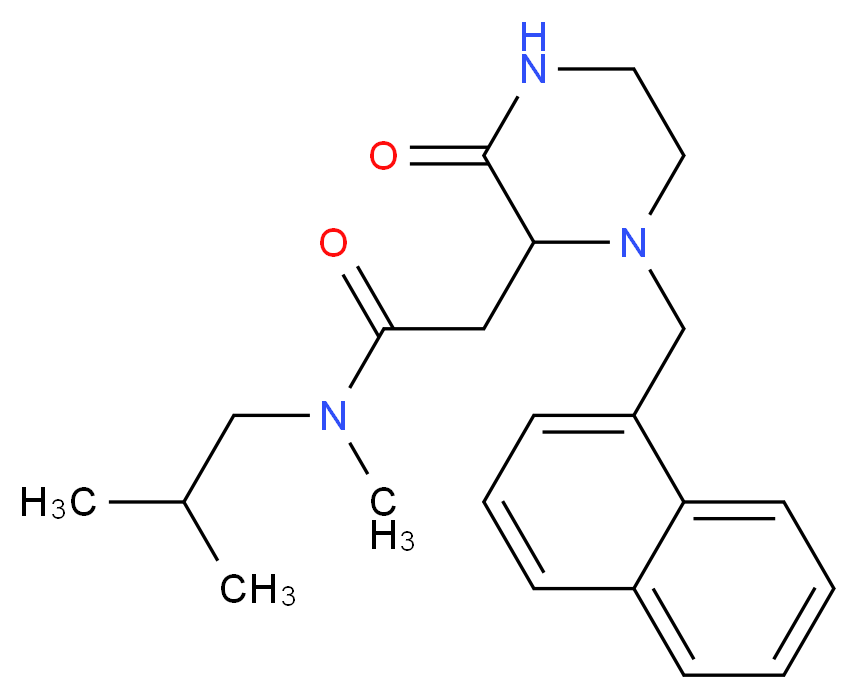N-isobutyl-N-methyl-2-[1-(1-naphthylmethyl)-3-oxo-2-piperazinyl]acetamide_Molecular_structure_CAS_)