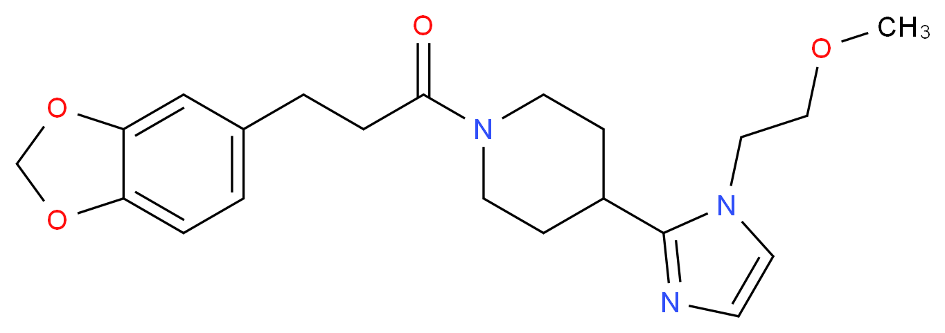 1-[3-(1,3-benzodioxol-5-yl)propanoyl]-4-[1-(2-methoxyethyl)-1H-imidazol-2-yl]piperidine_Molecular_structure_CAS_)