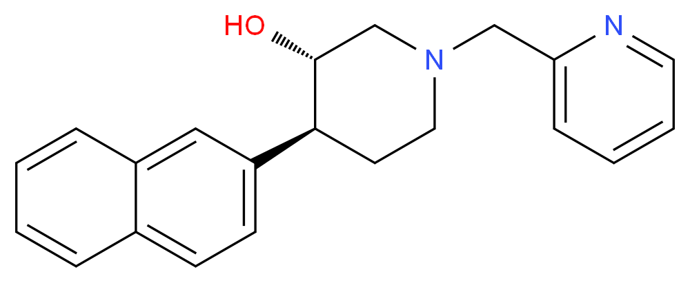 (3S*,4S*)-4-(2-naphthyl)-1-(pyridin-2-ylmethyl)piperidin-3-ol_Molecular_structure_CAS_)