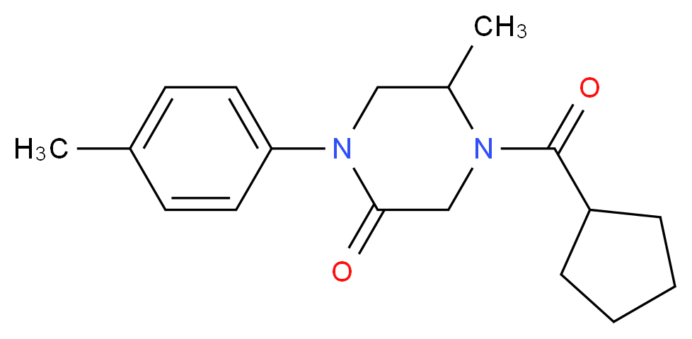 4-(cyclopentylcarbonyl)-5-methyl-1-(4-methylphenyl)-2-piperazinone_Molecular_structure_CAS_)