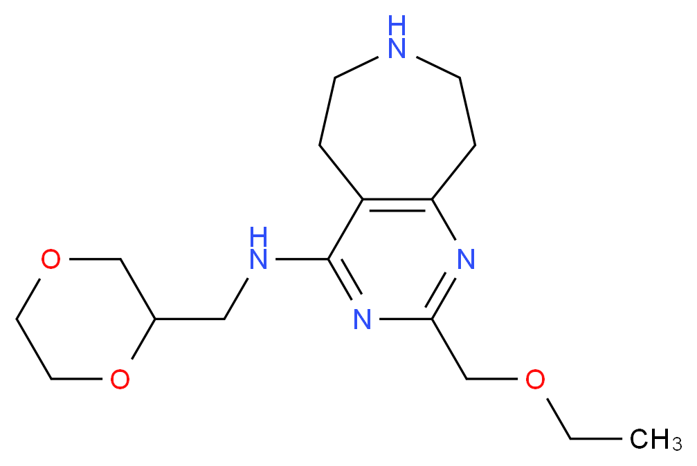 N-(1,4-dioxan-2-ylmethyl)-2-(ethoxymethyl)-6,7,8,9-tetrahydro-5H-pyrimido[4,5-d]azepin-4-amine_Molecular_structure_CAS_)